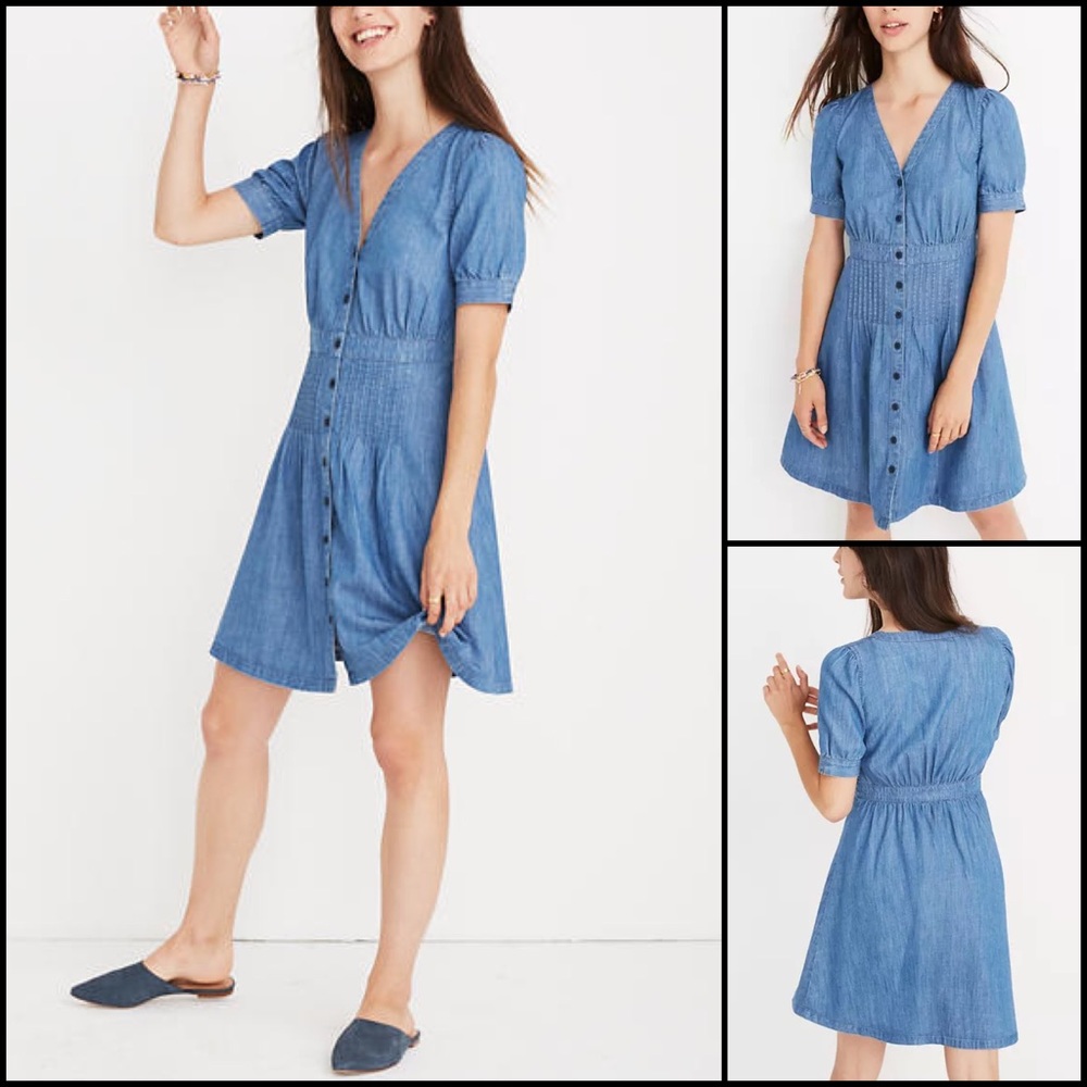 Madewell Chambray Denim Jean Button Down Dress - Picture 2 of 16